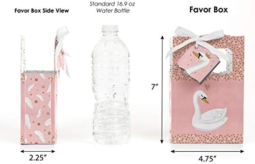 Swan Soiree - Подаръчни кутии за детската душа с бял лебед или парти по случай рождения Ден - Комплект от 12