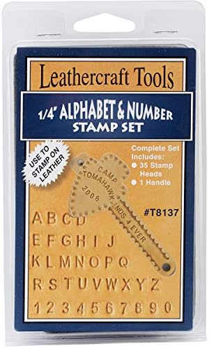 Комплект печати с азбука и цифри Realeather Crafts 0,7 На 6,7 x Д x 4,0 W