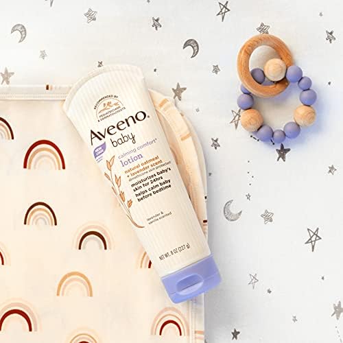 Комплект за баня и Лосион Aveeno Baby Calming Comfort, Средства за грижа за кожата на бебето през нощта с натурален