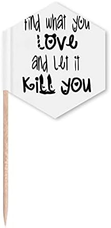 Дизайн на английски думата Love And Kill Знамена с клечка за зъби, За да изберете Кексчета Парти Празник