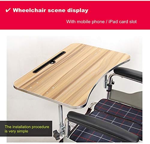 Масичка-поднос за инвалидни колички Nurth с поставка за мобилен телефон / Слот за карти, Стол-количка за душ, Подвижна