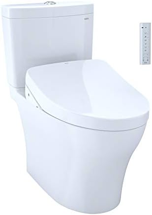 Тоалетна чиния TOTO® WASHLET®+ Aquia® IV Удължен от две части с двойно смывом 1.28 и 0.9 GPF със седалка за
