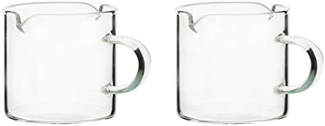 Чаши за кафе Cabilock Чаши за Кафе, Стъклени Чаши Чай 2 елемента С Двойни Носиками Чашки Чаша За Мляко Кана