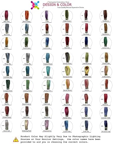 Конци за бродерия на кръстат бод Вълшебен цвят, различни на Цвят, Опаковане на мулине за бродиране, 8,7 Ярд, Гора зелена,