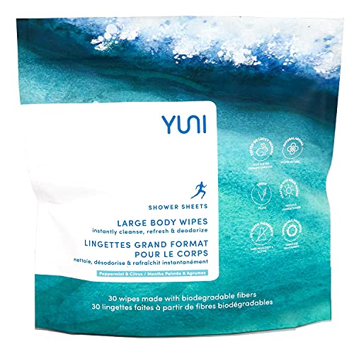 Кърпички за тяло YUNI Beauty Large (мента цитрусовая, 30 мл), Супер Меки мокри кърпички без душа, които пречистват