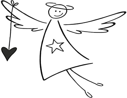 Rayher Дървен Печат Небесен Ангел, 6х7см, Дърво, 7 х 6 х 2.5 см