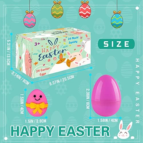uscan 24 Опаковане на Великденски яйца с играчки Вътре, Детски Великденски Меки Играчки, Великденски Яйца, Пълнители