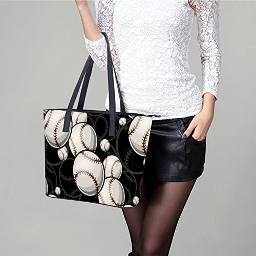 Бейзбол, Софтбол Топката Графика Дамска Чанта Кожена Кесия Чанта През Рамо Модерна Чанта-Тоут Пазарска Чанта за