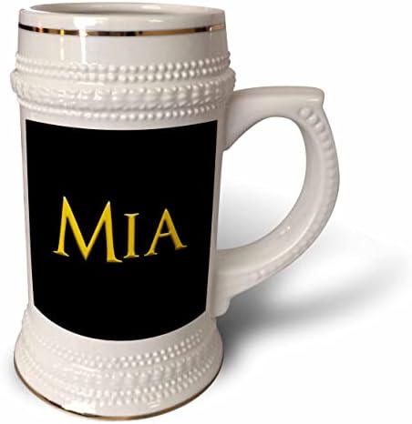 3дРоза Миа често срещано женско име в Америка. Чаша за стейна Жълто на черно - 22 грама (stn_354429_1)