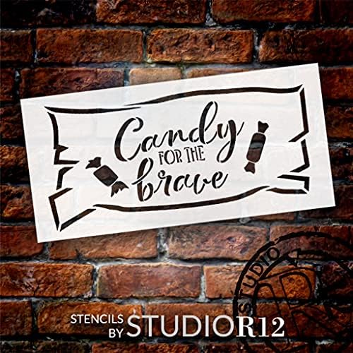 Шаблони Candy for The Brave от StudioR12 | Направи си сам, Домашен Декор за Хелоуин | Раскрась Есента Дървена Знак за многократна