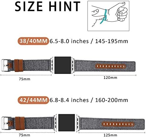 iHillon [2] Съвместим с Apple Watch 42 мм / 44 мм, 38 мм / 40 мм, серия 5, серия 4 каишка, класически тъканни въжета
