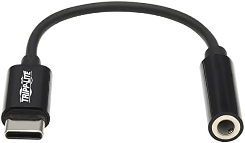 Адаптер Трип Lite от USB-C до 3,5 мм жак за слушалки, Thunderbolt 3 USB Type-C е Съвместим с Android, Windows и macOS, включително MacBook Pro и iPad с порт USB-C - 1 година Гаранция (U437-001)