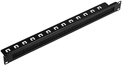Контролен панел кабели Navepoint 1U rack mount със слот за чист четки за въвеждане на кабел за 19-инчов шкафове или